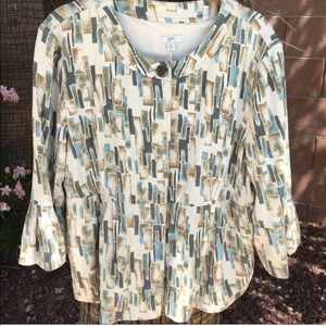 J jill lined jacket with ruffle sleeves